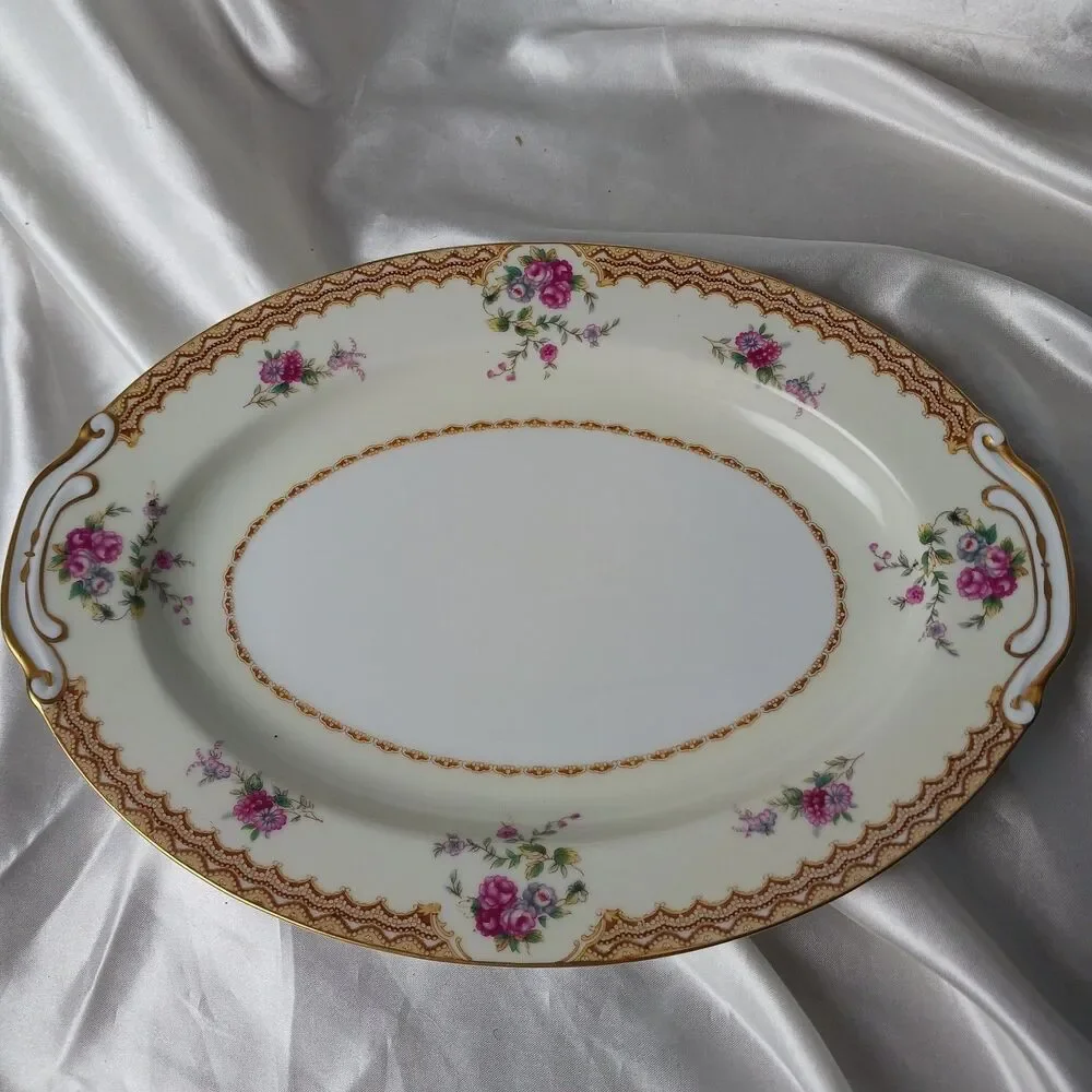 VINTAGE RARE FUKAGAWA ARITA HAND PAINTED 2 PLATTERS AND 1 SERVING BOWL LOT